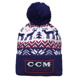 Čiapka CCM Holiday Pom Knit B Navy Senior