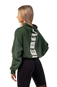 Dámska mikina Nebbia  Loose Fit Crop Hoodie Iconic 421 dark green