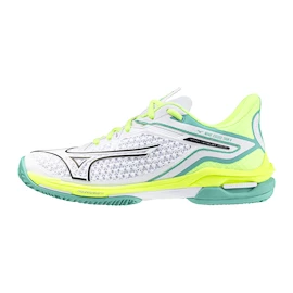 Dámska tenisová obuv Mizuno Wave Exceed Tour 6 CC White/Black/Mizuno Neo Lime