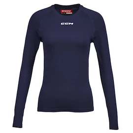 Dámske kompresné tričko CCM LS Training Tee Navy Senior