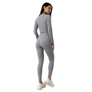 Dámske legíny GymBeam  FLO Ribbed Leggings Grey XL