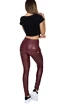 Dámske legíny Hugz Jeans  Wine Faux Leather Biker High Waist