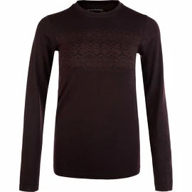 Dámske tričko Endurance Yalia Seamless Wool Print LS Baselayer Dark Purple