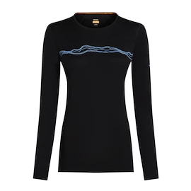 Dámske tričko Icebreaker Merino 200 Oasis LS Crewe Mountain Pulse Black