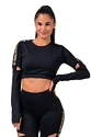 Dámske tričko Nebbia  Crop Top 821 black