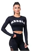 Dámske tričko Nebbia Hero Sporty Hero crop top long sleeve black