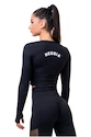 Dámske tričko Nebbia Hero Sporty Hero crop top long sleeve black