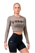 Dámske tričko Nebbia Hero Sporty Hero crop top long sleeve mocha