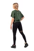 Dámske tričko Nebbia  Organic Cotton Loose Fit “The Minimalist” Crop Top 417 dark green