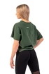 Dámske tričko Nebbia  Organic Cotton Loose Fit “The Minimalist” Crop Top 417 dark green