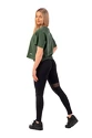 Dámske tričko Nebbia  Organic Cotton Loose Fit “The Minimalist” Crop Top 417 dark green