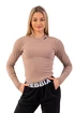 Dámske tričko Nebbia  Organic Cotton Ribbed Long Sleeve Top 415 brown