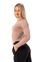 Dámske tričko Nebbia  Organic Cotton Ribbed Long Sleeve Top 415 brown