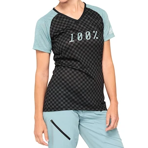 Dámsky cyklistický dres 100%  Airmatic Women's Jersey Seafoam Checkers