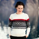 Dámsky sveter Ulvang  Marius Round Neck Vanilla/Ulang Red