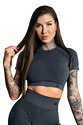 Dámsky top Gym Glamour  Crop-Top s krátkým rukávem Dark Grey Ombre