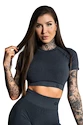 Dámsky top Gym Glamour  Crop-Top s krátkým rukávem Dark Grey Ombre M