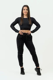 Dámsky top Nebbia Intense Women's Long Sleeve Crop Top Perform 839 Black