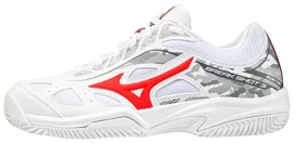 Detská tenisová obuv Mizuno Breakshot 3 CC White/IgnititonRed