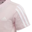 Detské tričko adidas  Essentials 3-Stripes Clear Pink 122 cm