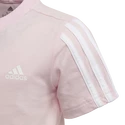 Detské tričko adidas  Essentials 3-Stripes Clear Pink 122 cm