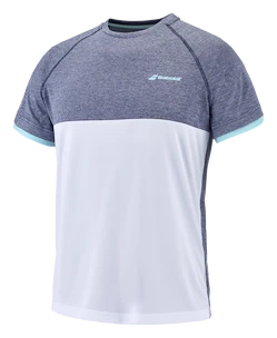 Detské tričko Babolat  Play Crew Neck Tee Boy White/Blue  6 - 8 let