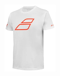 Detské tričko Babolat  Strike Cotton Tee Jr White/Strike Red 8 - 10 rokov