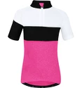 Detský cyklistický dres Force  Kid View pink/white/black