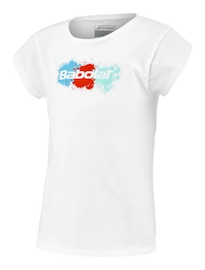 Dievčenske tričko Babolat  Exercise Cotton Tee Girl White