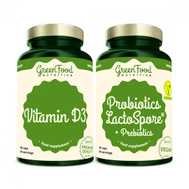 GreenFood Duopack Probiotics Lactospore® + Prebiotics 60 caps + Vitamin D3 60 caps