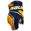 Hokejové rukavice Bauer Vapor Hyperlite Navy/Gold Intermediate 12 palcov