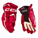 Hokejové rukavice CCM JetSpeed FT6 Pro Red/White Junior 11 palcov