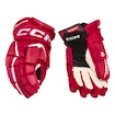 Hokejové rukavice CCM JetSpeed FT6 Red/White Junior 11 palcov