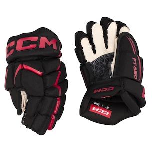 Hokejové rukavice CCM JetSpeed FT680 Black/Red Junior 12 palcov