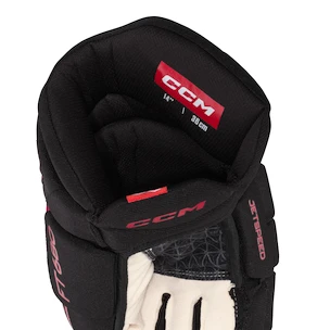 Hokejové rukavice CCM JetSpeed FT680 Black/Red Senior 15 palcov