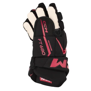 Hokejové rukavice CCM JetSpeed FT680 Black/Red Senior 15 palcov