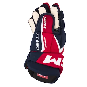 Hokejové rukavice CCM JetSpeed FT680 Navy/Red/White Senior 15 palcov