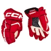 Hokejové rukavice CCM JetSpeed FT680 Red/White Junior 11 palcov