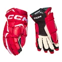 Hokejové rukavice CCM JetSpeed FTWomen Red/White Senior 12 palcov