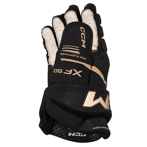 Hokejové rukavice CCM Tacks XF 80 Black/Gold Senior 13 palcov