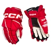 Hokejové rukavice CCM Tacks XF 80 Red/White Junior 10 palcov