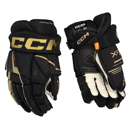 Hokejové rukavice CCM Tacks XF Black/Gold Senior