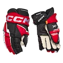 Hokejové rukavice CCM Tacks XF Black/Red/White Junior 12 palcov