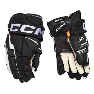 Hokejové rukavice CCM Tacks XF Black/White Junior 11 palcov