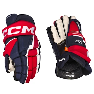 Hokejové rukavice CCM Tacks XF Navy/Red/White Junior 12 palcov