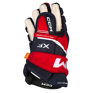 Hokejové rukavice CCM Tacks XF Navy/Red/White Junior 12 palcov