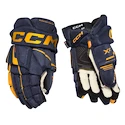 Hokejové rukavice CCM Tacks XF Navy/Sunflower Junior 12 palcov