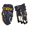Hokejové rukavice CCM Tacks XF Navy/Sunflower Senior 14 palcov