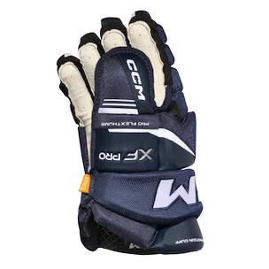 Hokejové rukavice CCM Tacks XF PRO Navy/White Junior 12 palcov