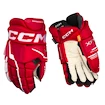 Hokejové rukavice CCM Tacks XF PRO Red/White Junior 11 palcov